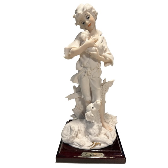 Signed Giuseppe Armani “Boy with Puppy Tenderness” 1988 Florence Italy - Picture 2 of 9